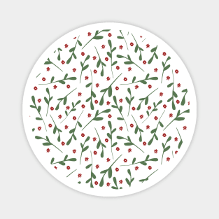 Holly, Ivy, Leaves Christmas Pattern Magnet